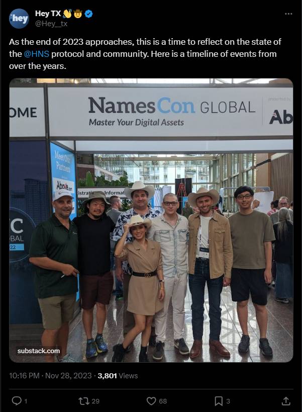 Timeline of major events in the Handshake ecosystem